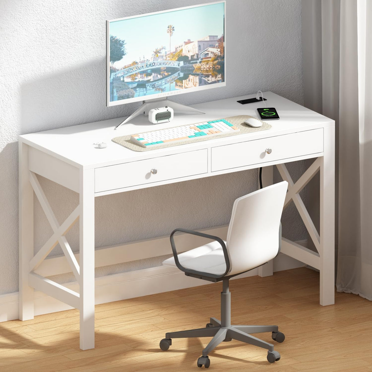 39.4 Inches Computer Desk with 2 Drawers Z1184