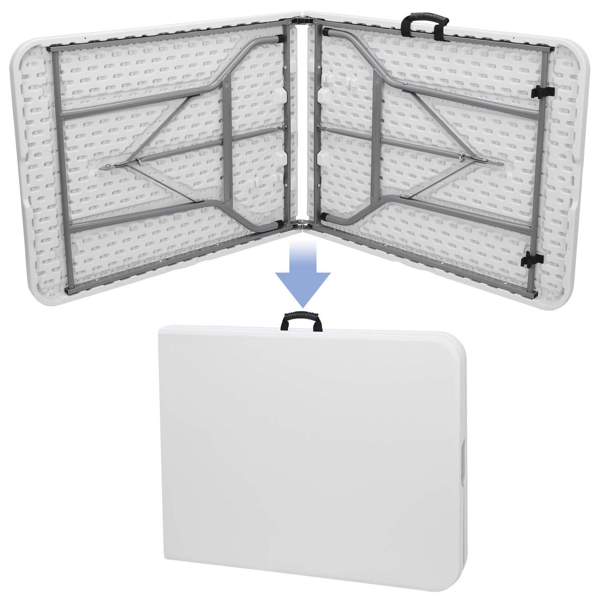 White 6Ft Heavy Duty Folding Picnic Table Y741483