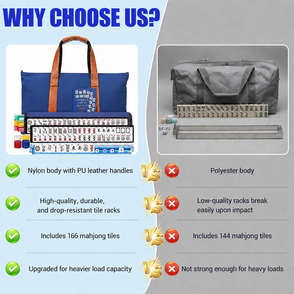 Mahjong Game Set with Racks, 166 Tiles & Bag N981247