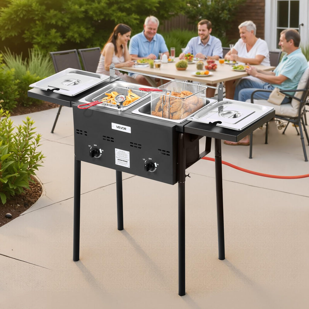16 Qt Stainless Steel Double Burner Propane Fryer C94248