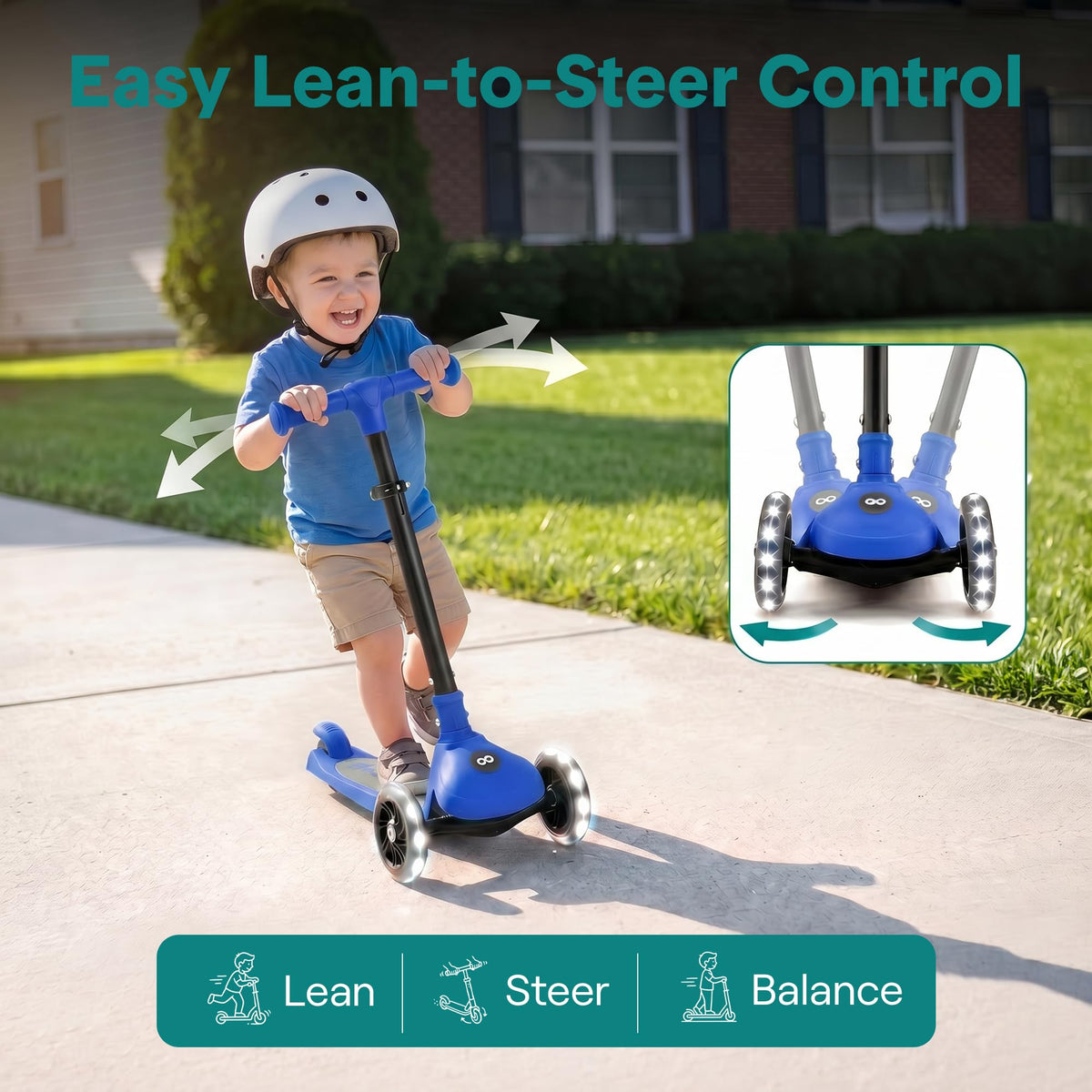 3-Wheel Toddler Scooter with LED Wheels X274