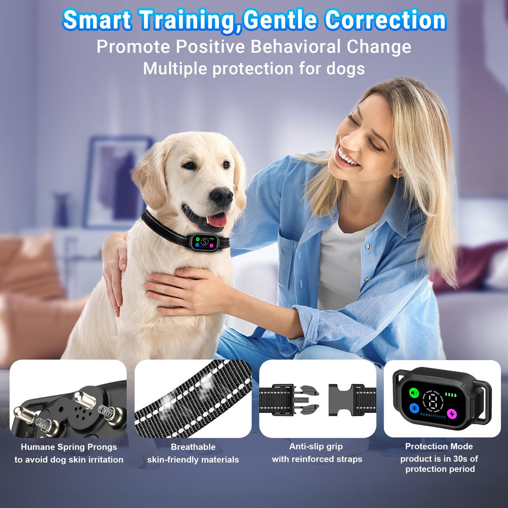 Dog Bark Collar with Remote Control, 2-in-1 Automatic & Manual Training Collar J398