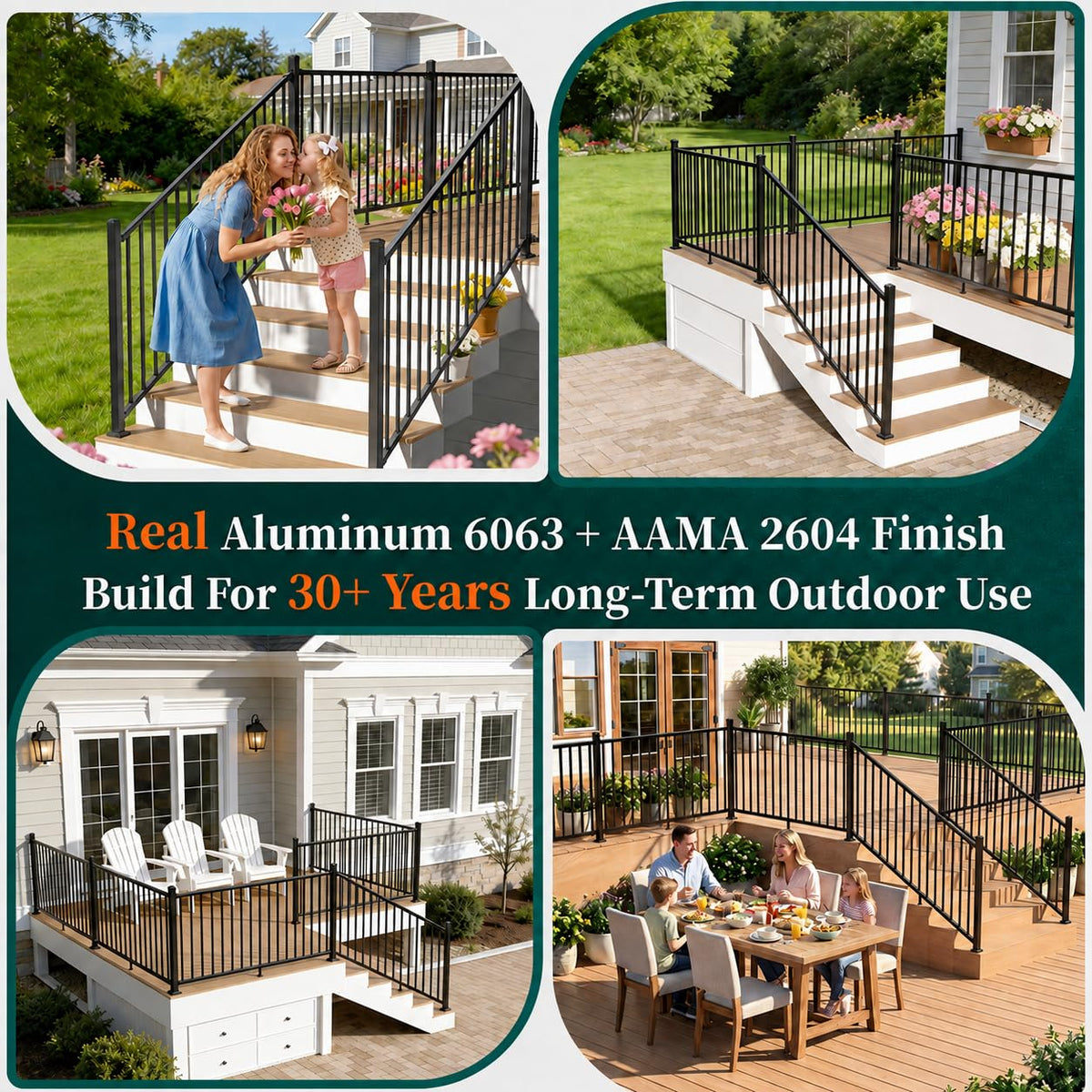 Aluminum Angle-Adjustable Stair Railing Kit U480799