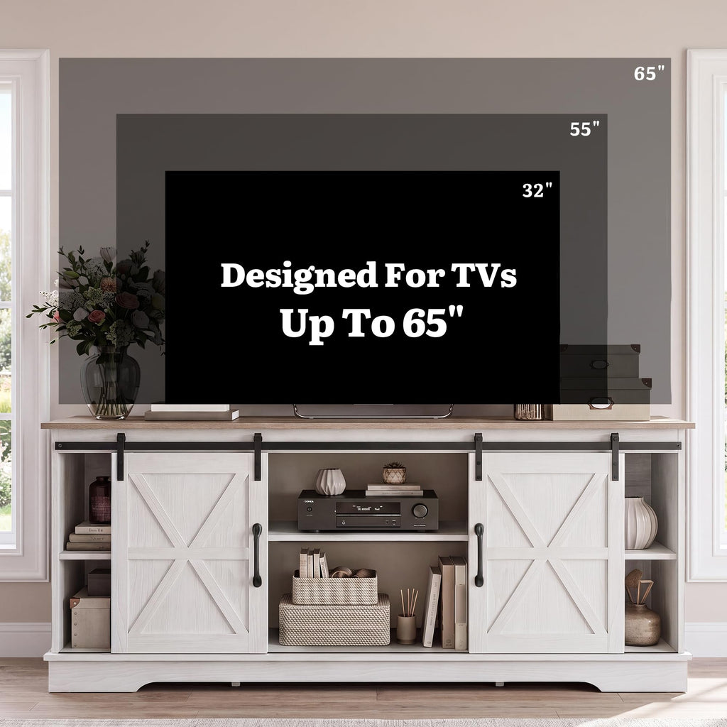 White Grey Wash TV Stand B114663