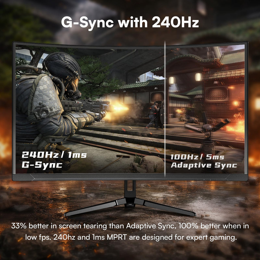27 Inch 240Hz Curved Gaming Monitor 2K QHD J873195