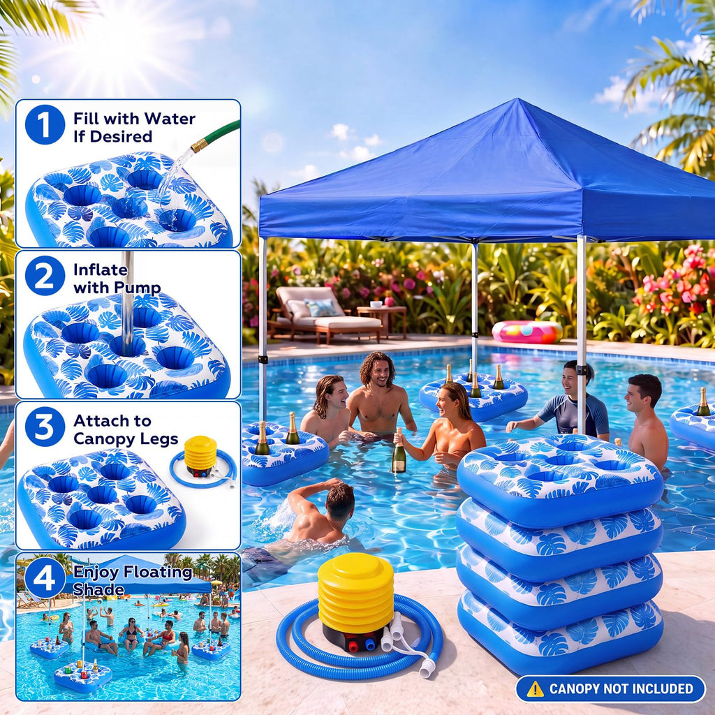 4 Inflatable Base Floats with Cup Holders M44729