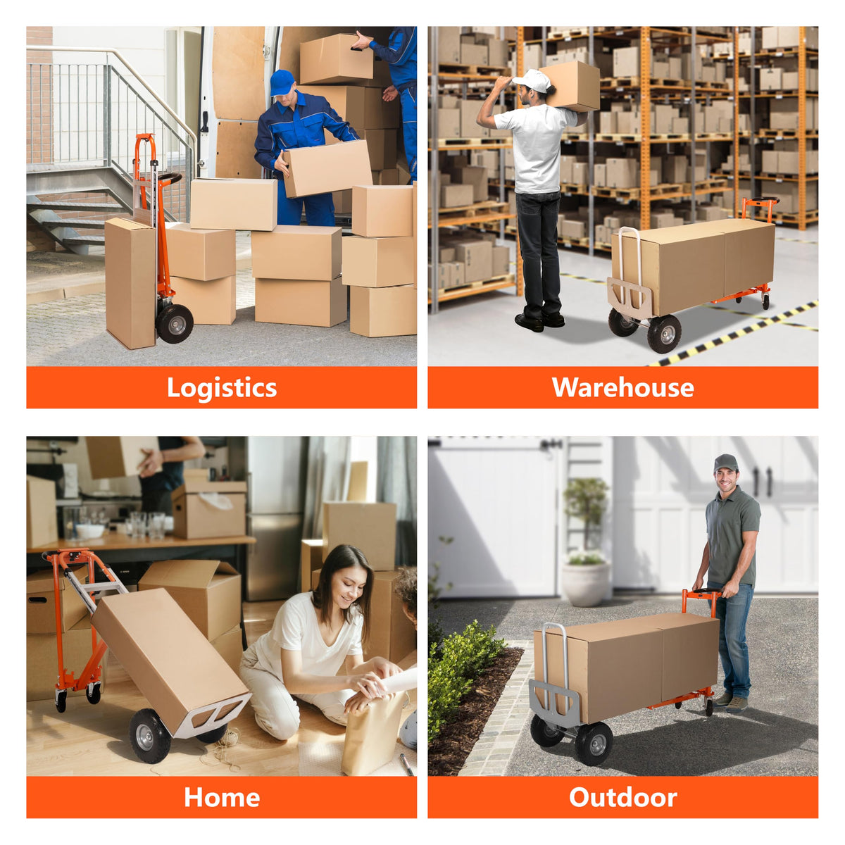 Aluminum 3 in 1 Folding Hand Truck 1000 LBS Capacity P65396