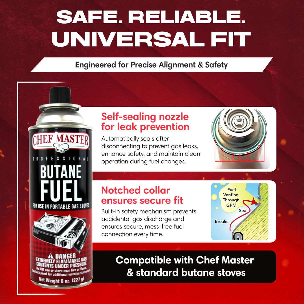 Butane Fuel Canister 8 oz 4-Pack I985873