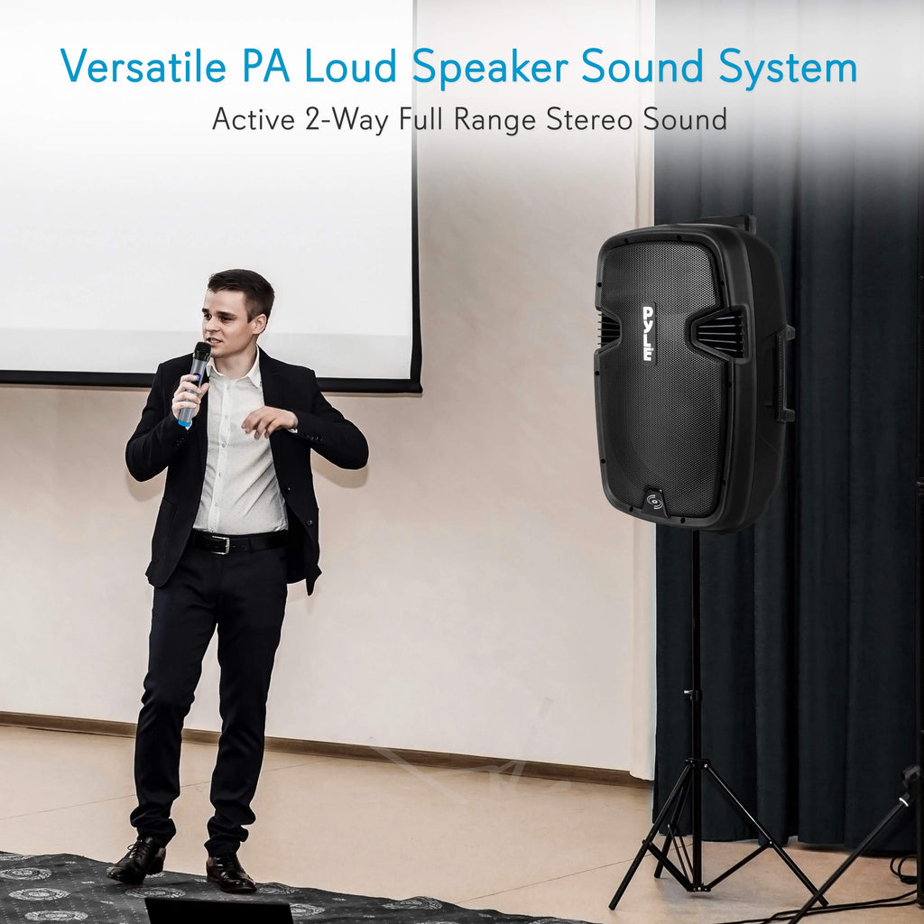 15-inch Portable PA Speaker System with 2 UHF Microphone B43955