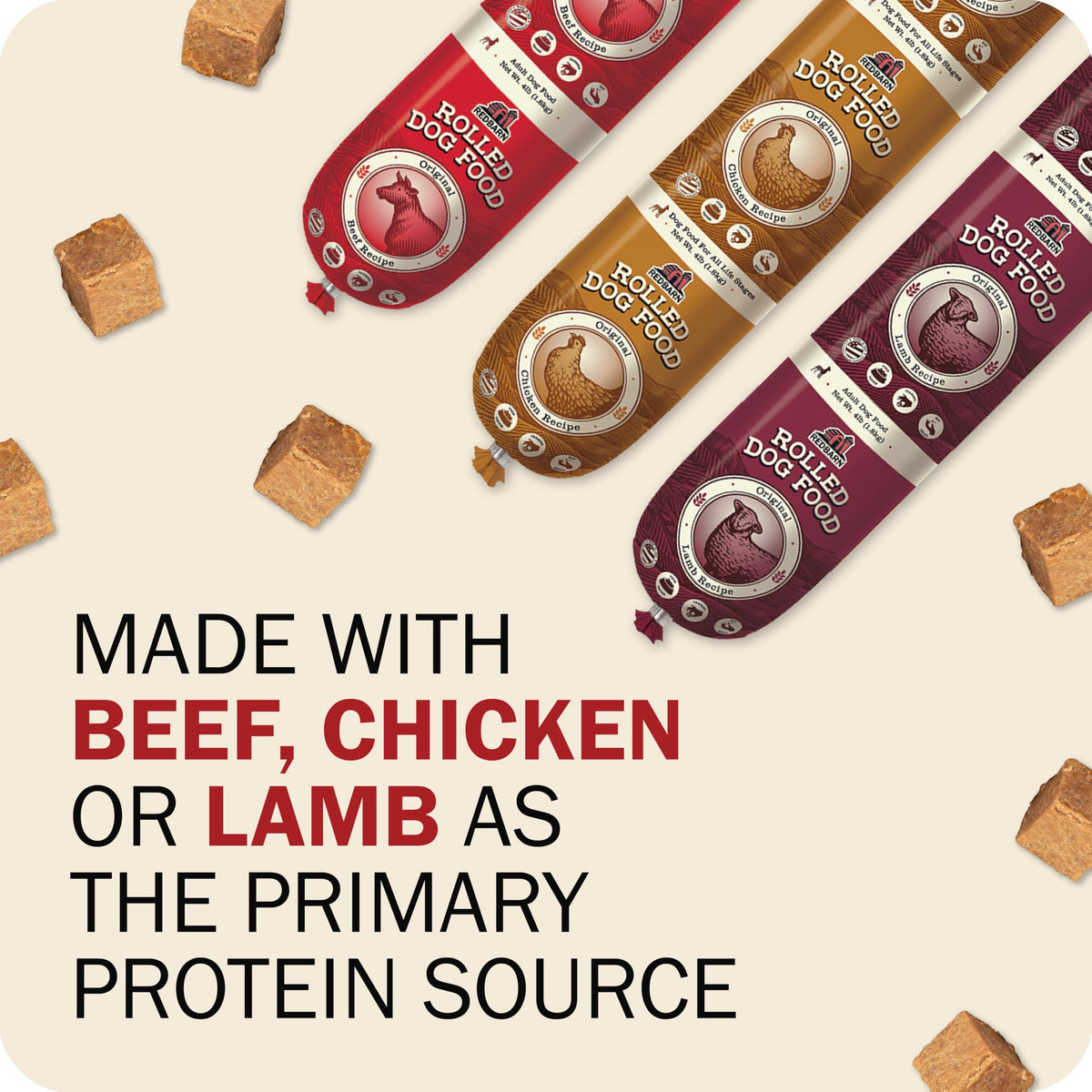 Semi-Moist Rolled Dog Food Beef Recipe 4lb 8 Rolls K948261