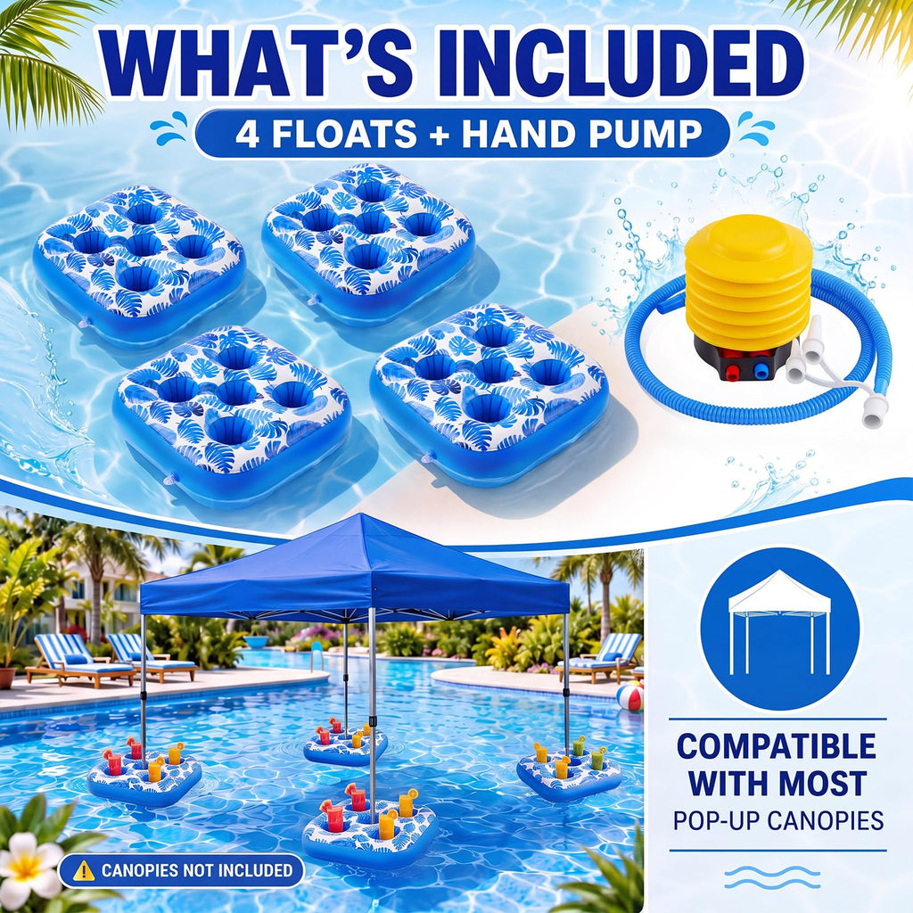 4 Inflatable Base Floats with Cup Holders M44729