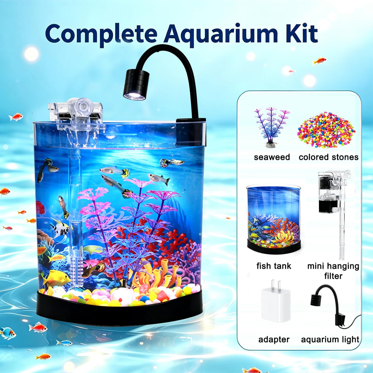 1 Gallon Half Moon Fish Tank R40641