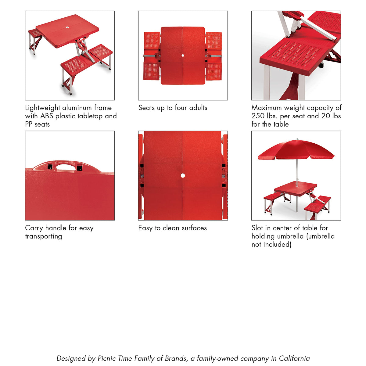 Portable Folding Picnic Table with Seats for 4 Z921283