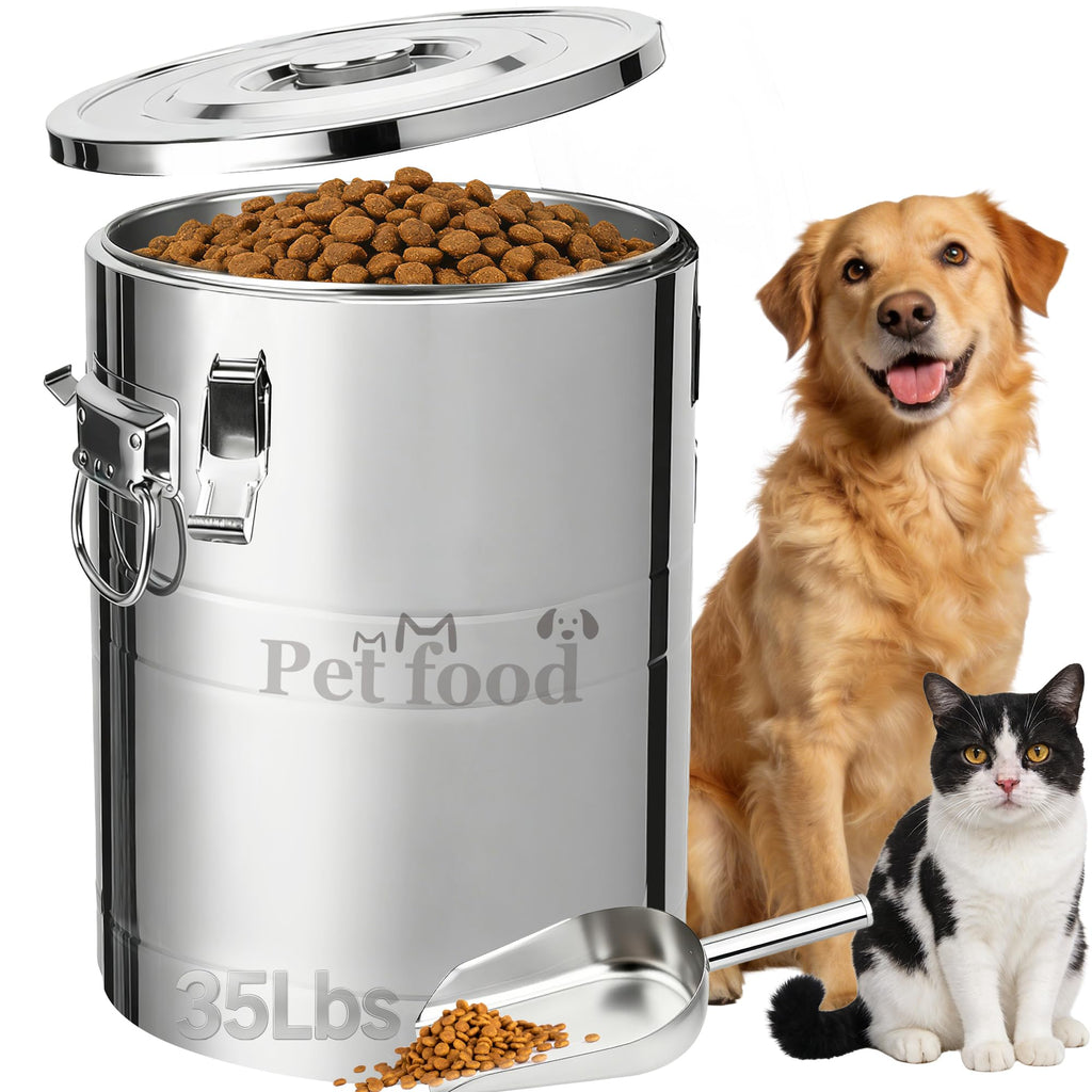Stainless Steel Dog Food Storage Container with Scoop G674