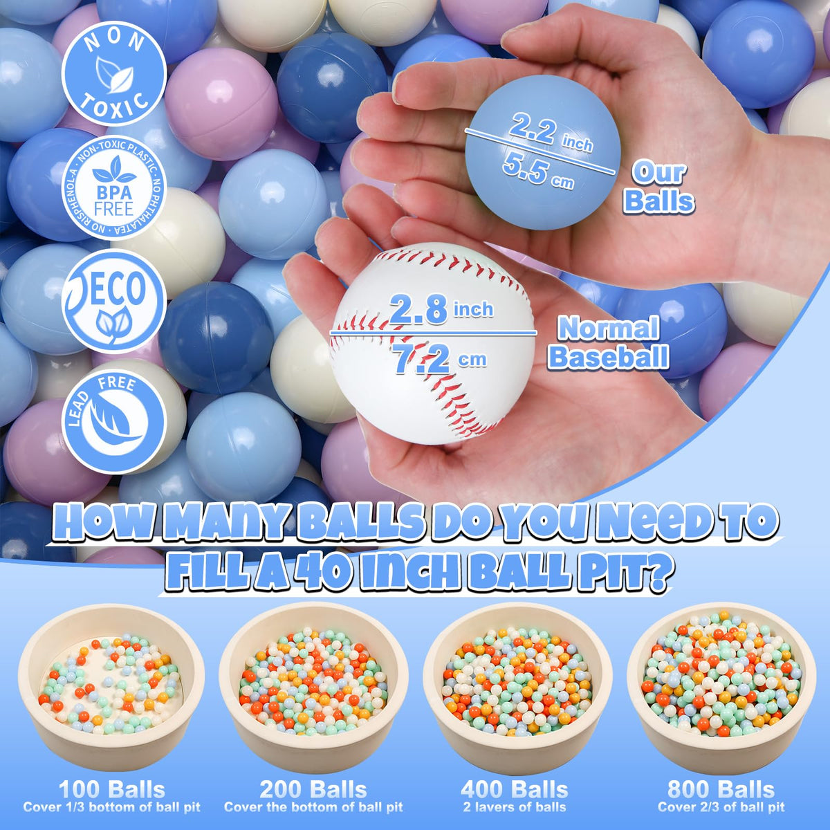 Cream Ball Pit Balls 100 Balls 2.2 Inch I3556
