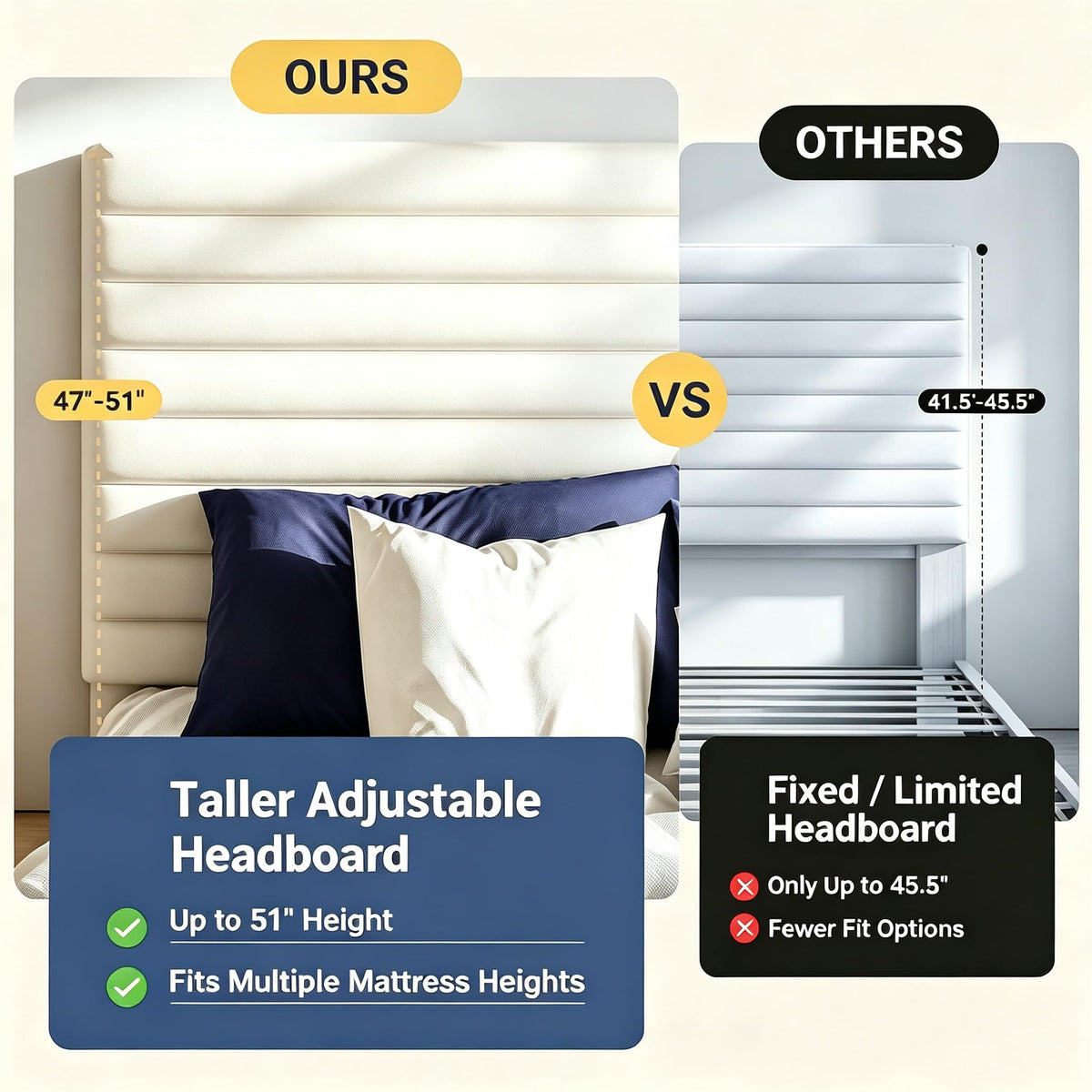 Queen Velvet Upholstered Bed Frame with Adjustable Headboard Z688246
