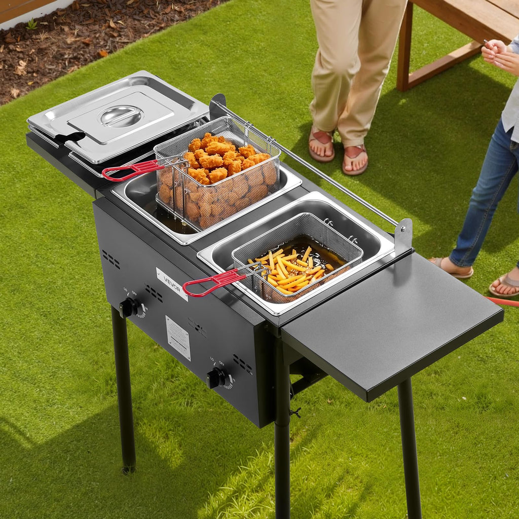 16 Qt Stainless Steel Double Burner Propane Fryer C94248