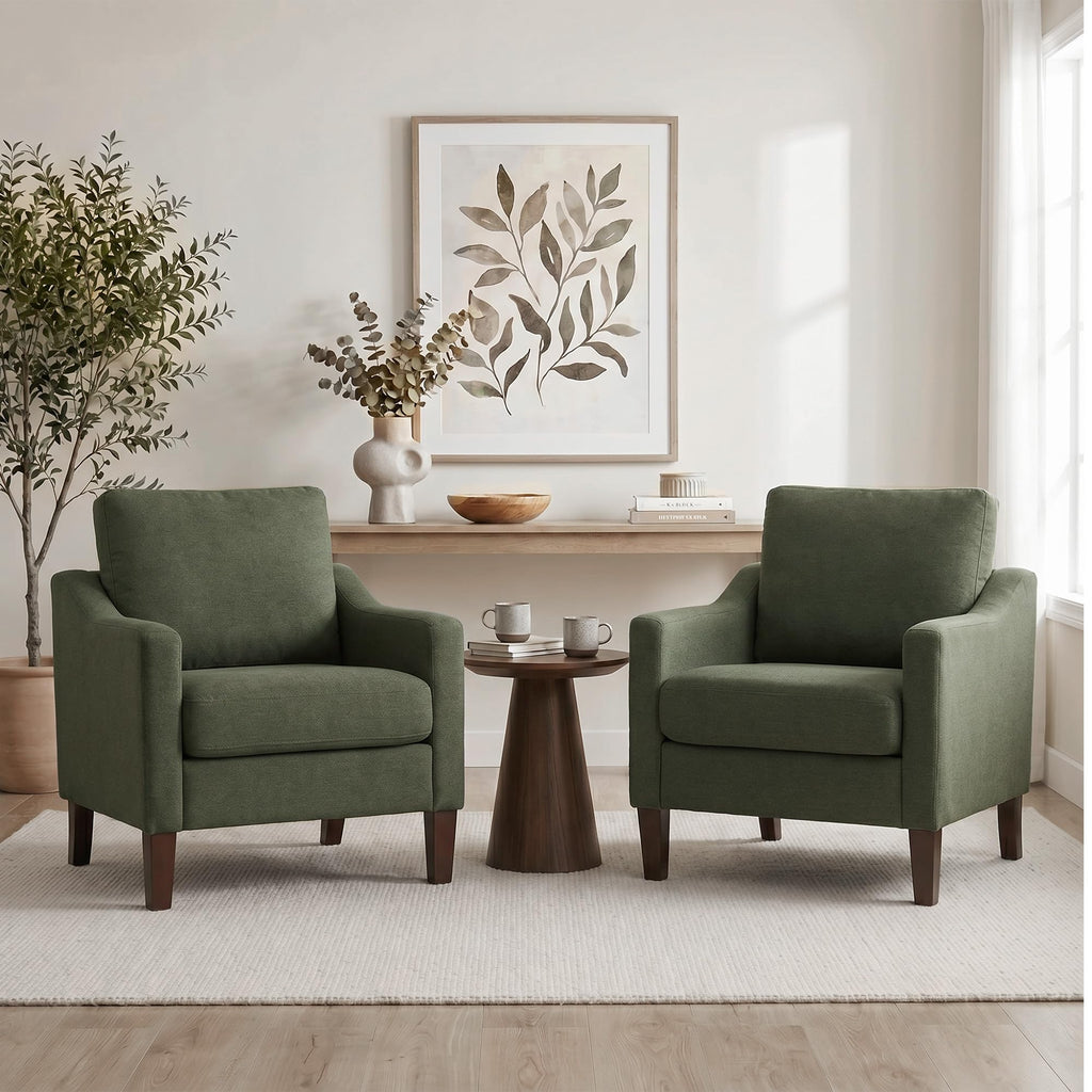 Accent Chairs Set of 2 Green F752980