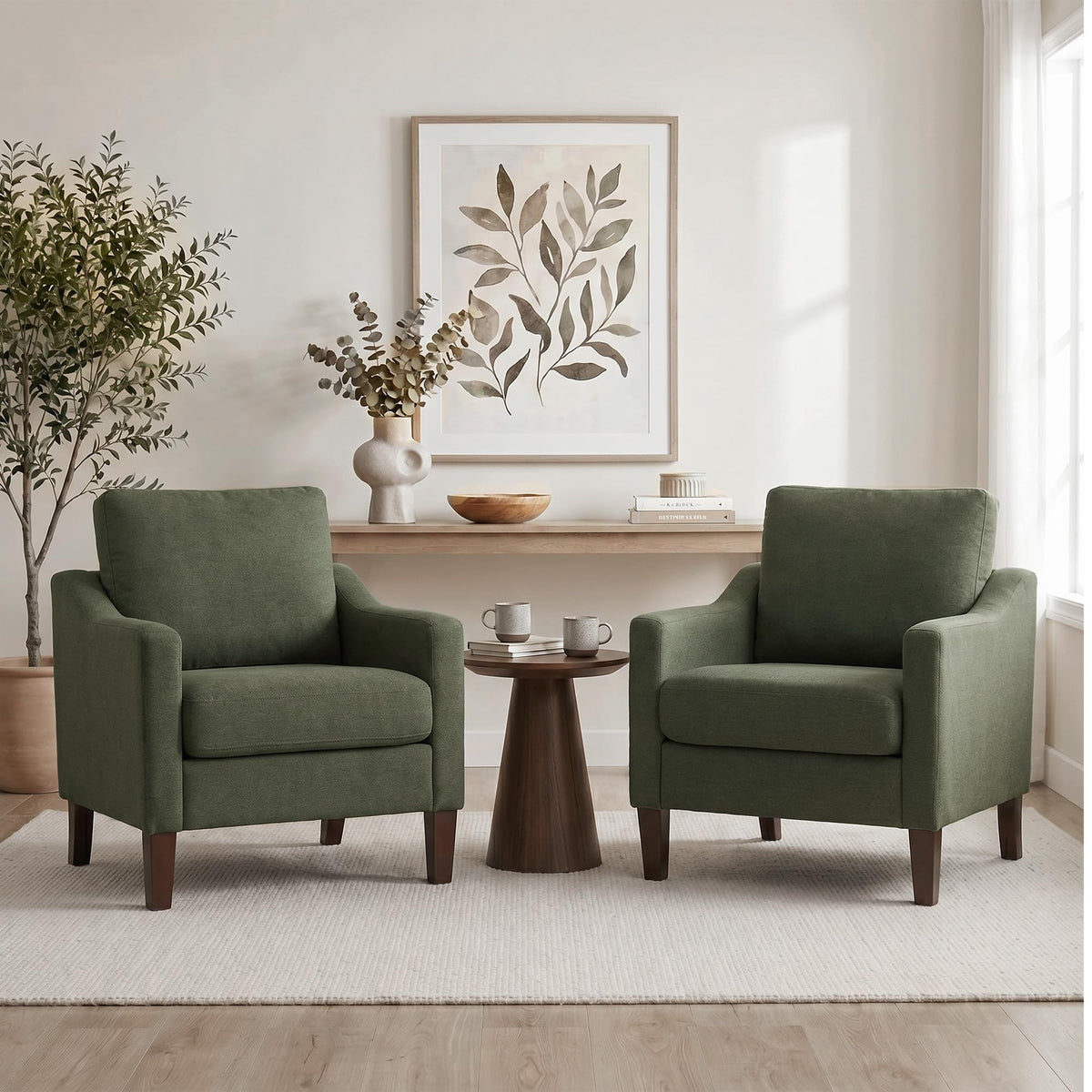 Accent Chairs Set of 2 Green F752980