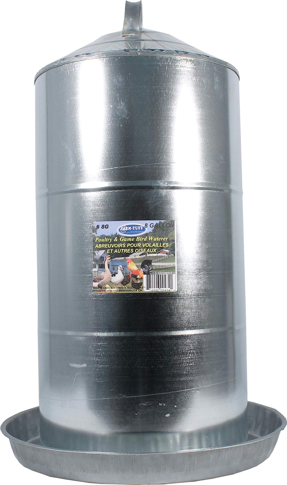 Galvanized 8 Gallon Poultry Waterer I726
