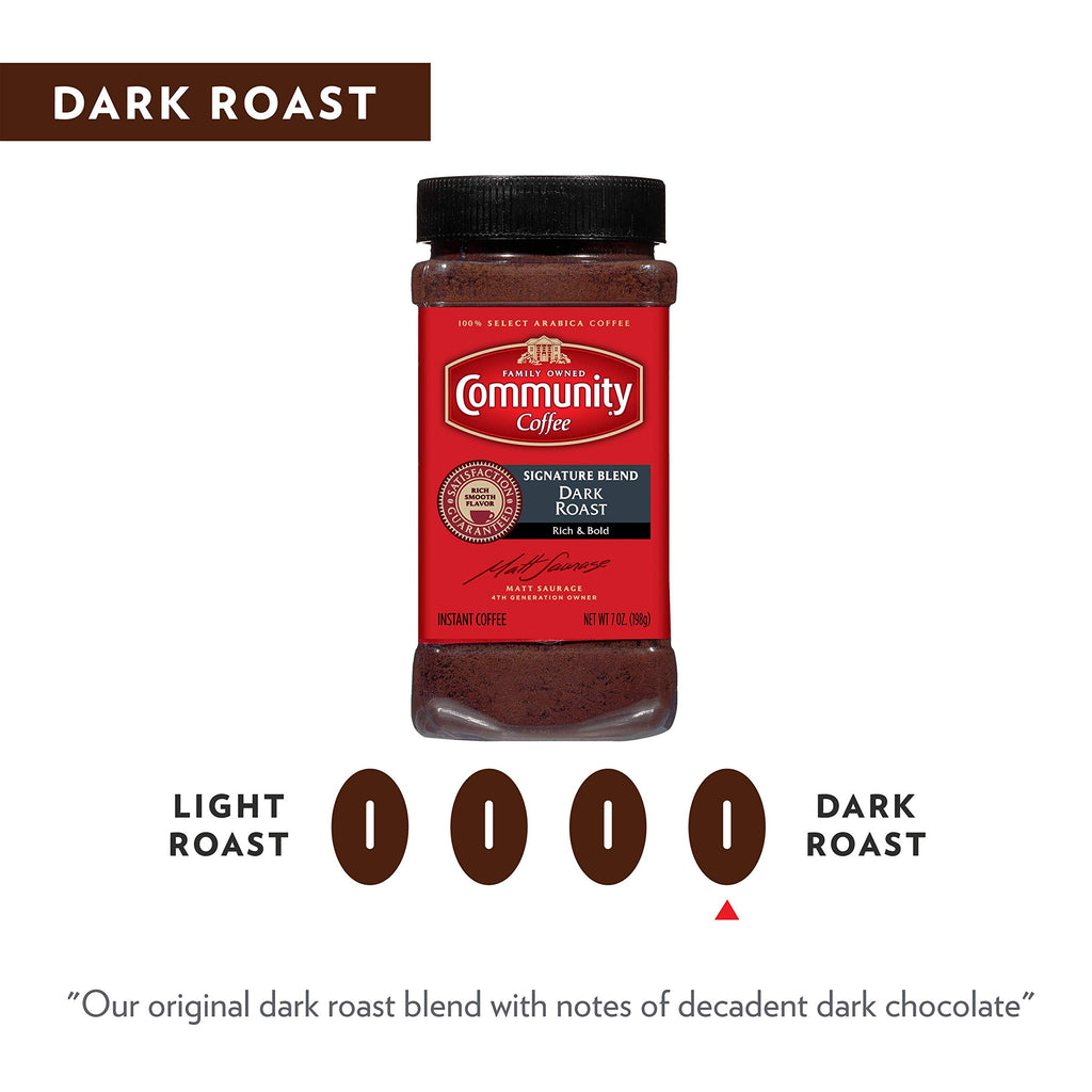 Dark Roast Instant Coffee 7 Ounce Jar Pack of 4 D8820