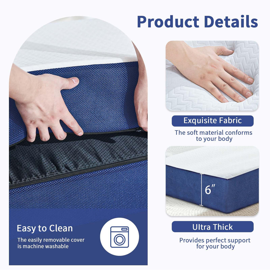 Foldable 6" Trifold Mattress Full Size O37123