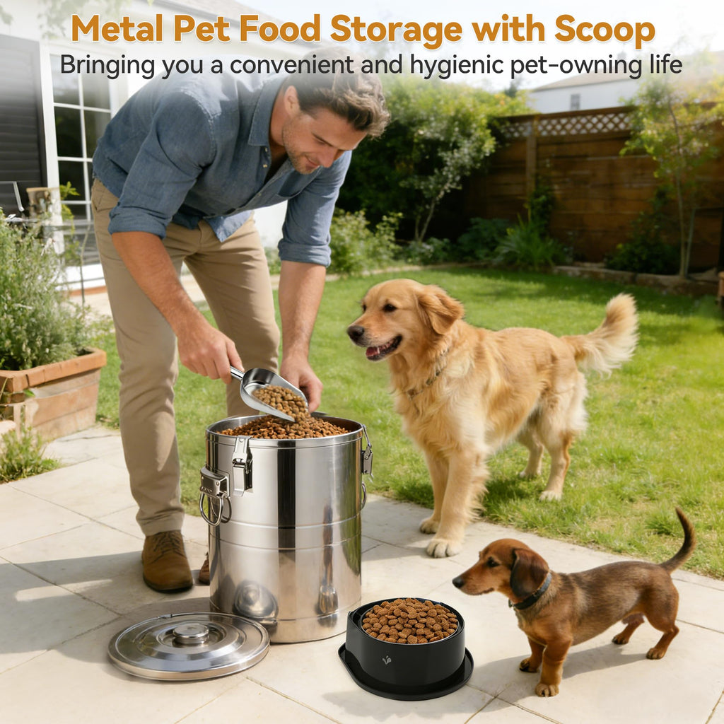 Stainless Steel Dog Food Storage Container with Scoop G674