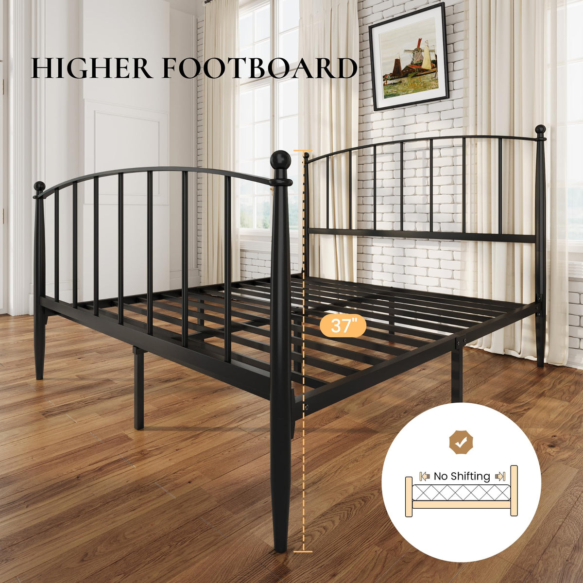 Full Size Black Metal Platform Bed Frame B99743