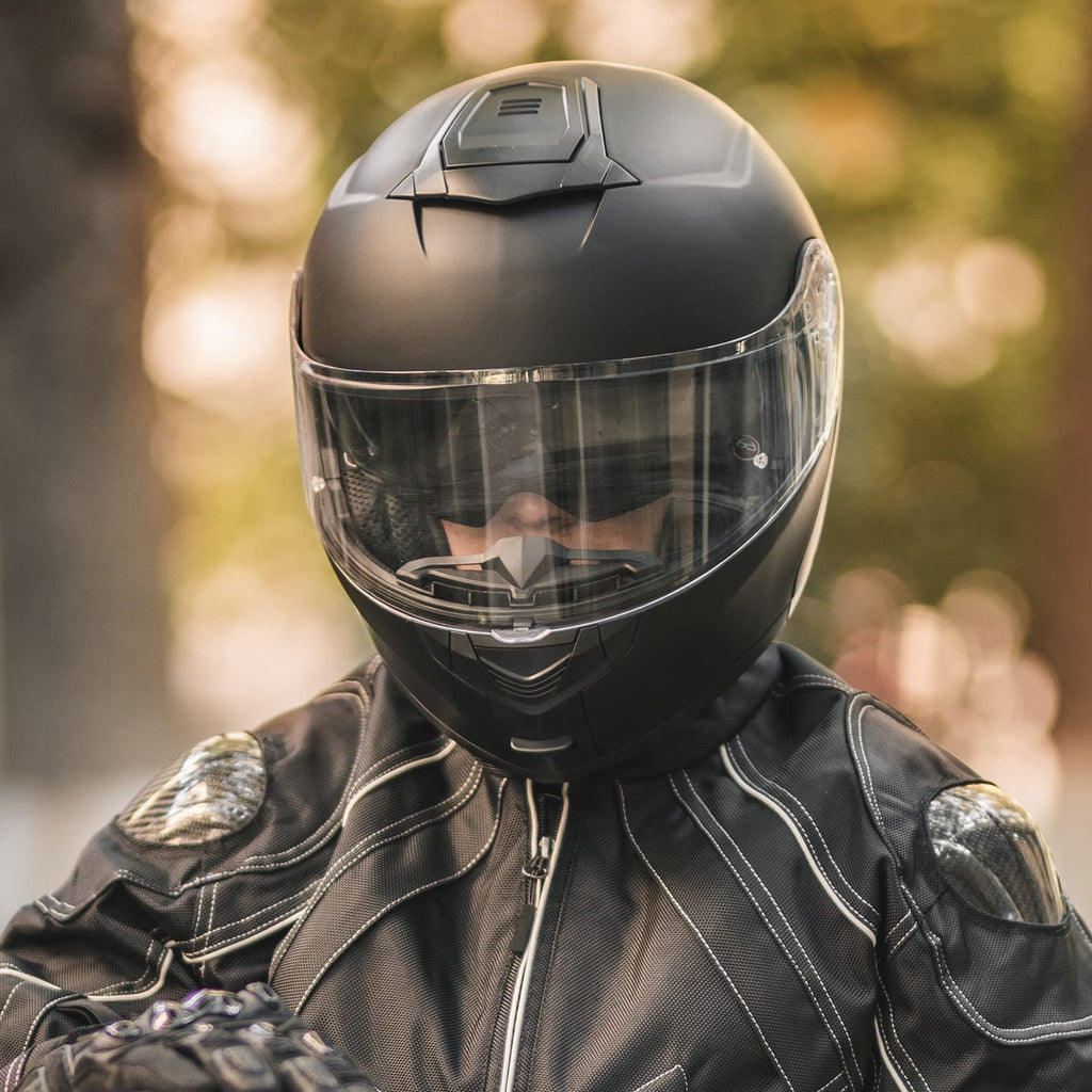 Matte Black Large Modular Full Face Motorcycle Helmet G819313