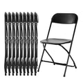 10 Pcs Black Plastic Folding Chair with Metal Frame A308724