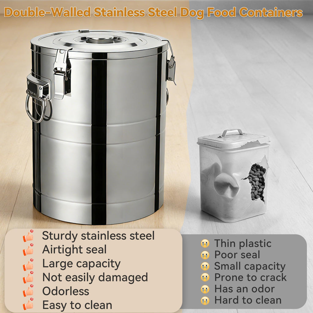 Stainless Steel Dog Food Storage Container with Scoop G674