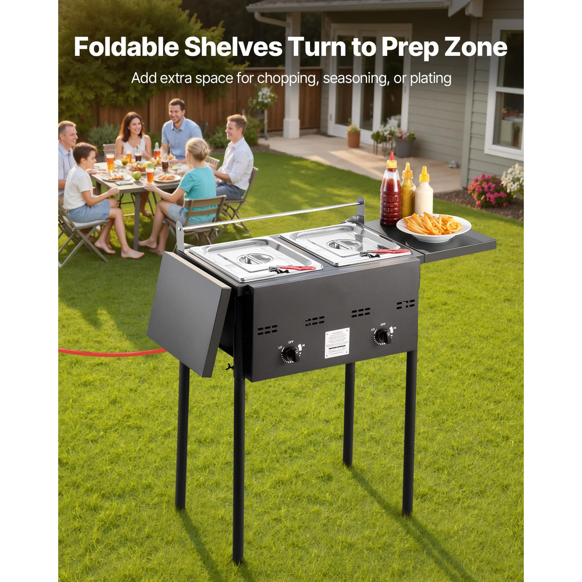 16 Qt Stainless Steel Double Burner Propane Fryer C94248