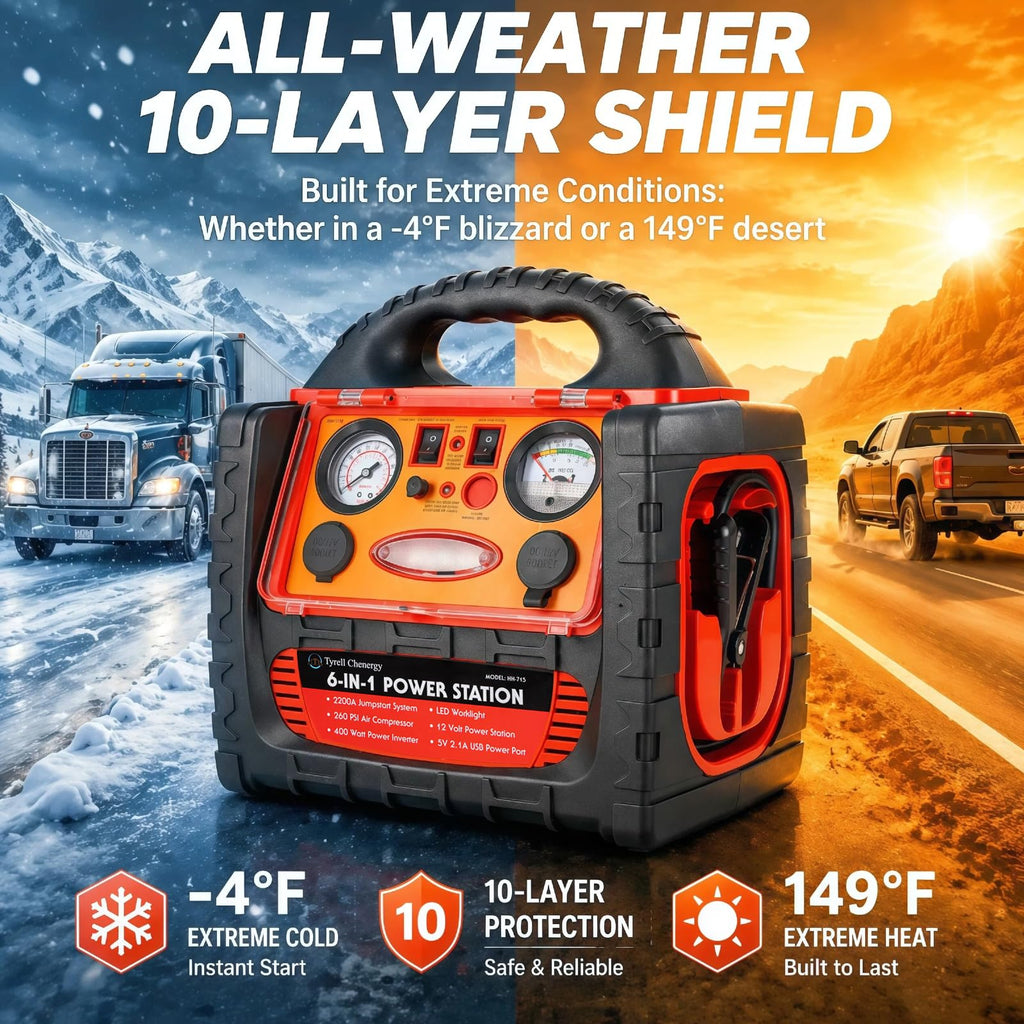 2200 Amp Car Jump Starter with Air Compressor E537