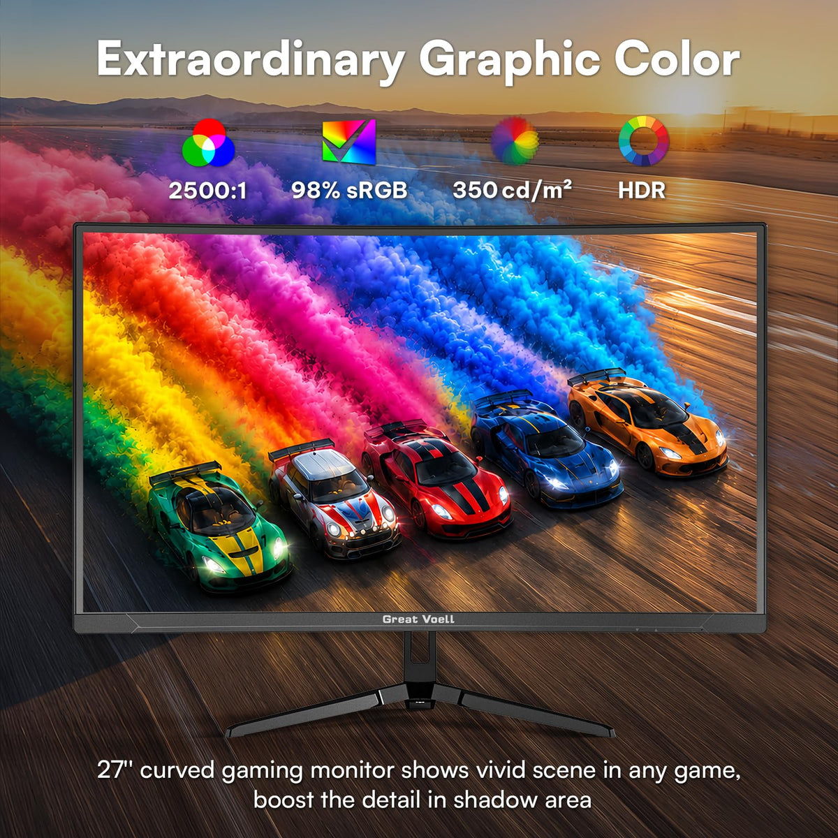 27 Inch 240Hz Curved Gaming Monitor 2K QHD J873195