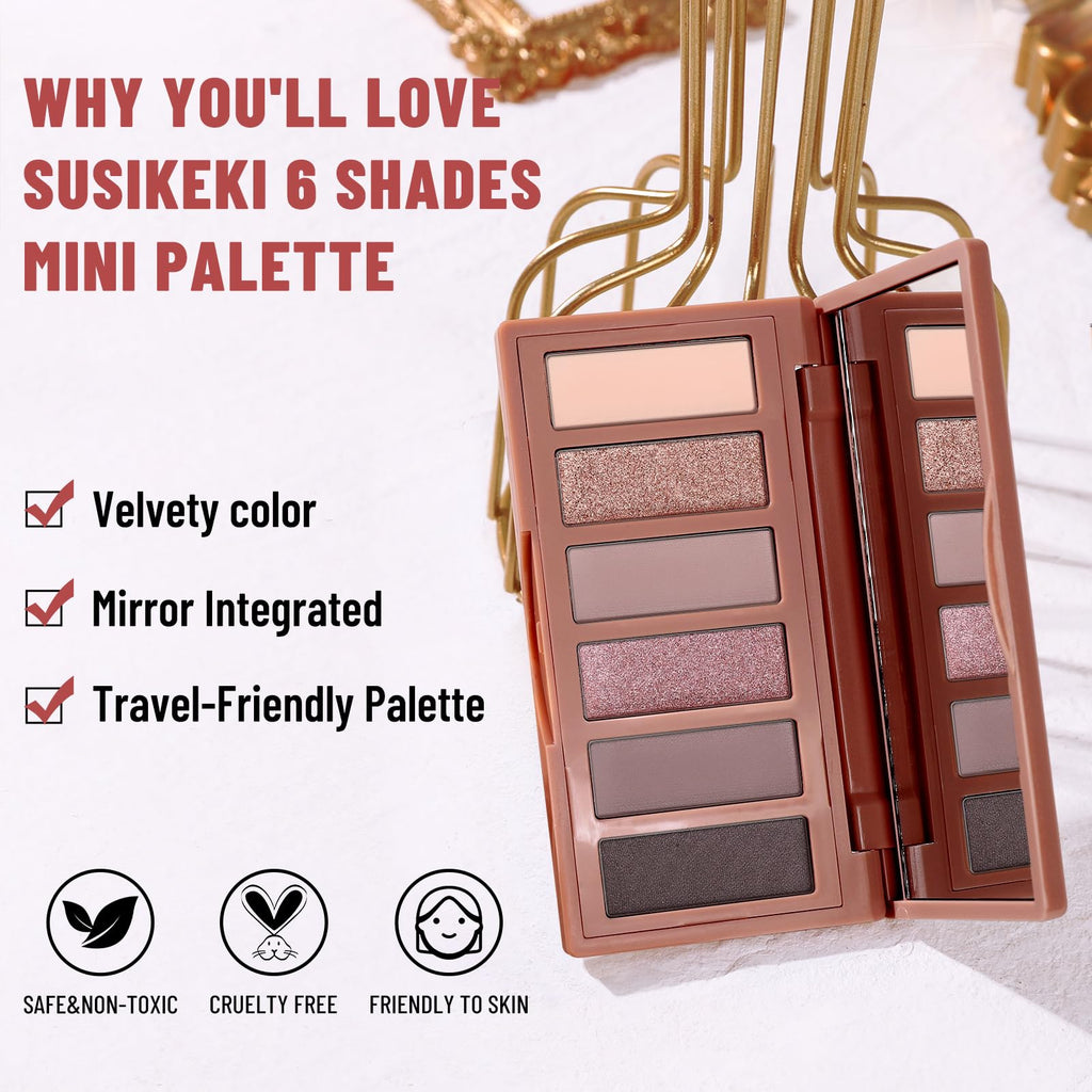 Neutral Nude Matte & Shimmer 6 Colors Mini Eyeshadow Palette M733040