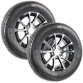 2-Pack Radial Trailer Tire Rim Assembly 145/R12 Black 5 Lug G91911