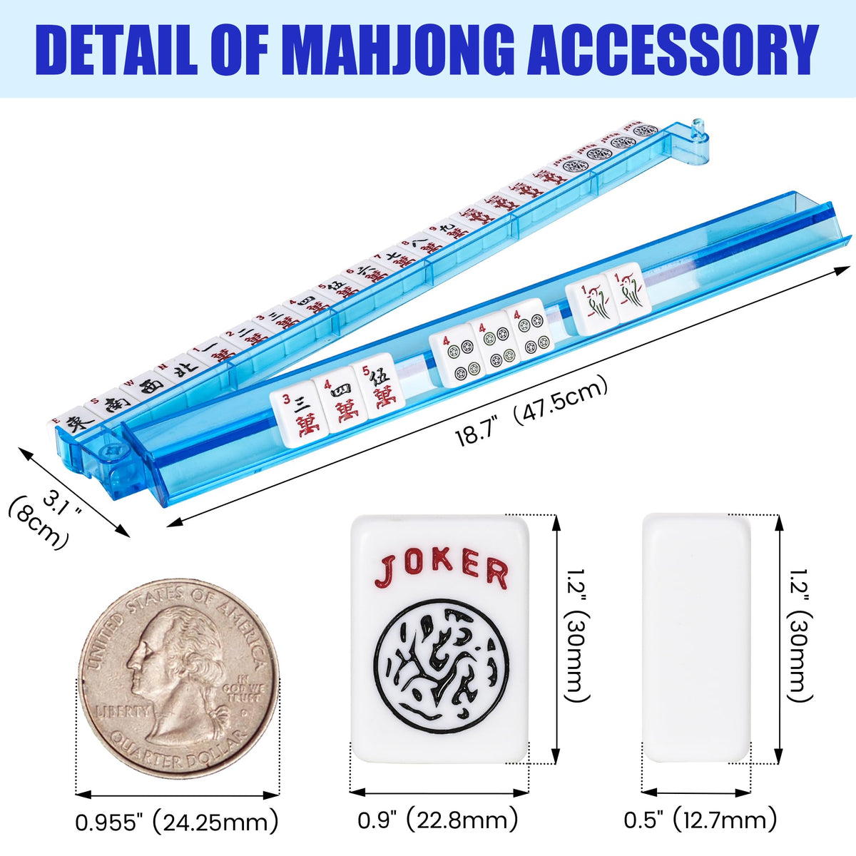 Mahjong Game Set with Racks, 166 Tiles & Bag N981247