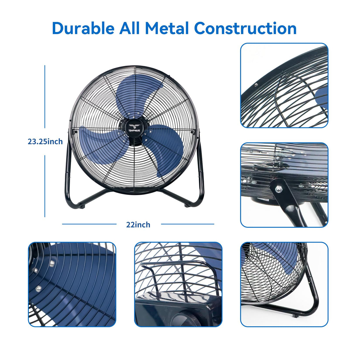 20 Inch High Velocity Floor Fan and 5000W Electric Garage Heater P5450