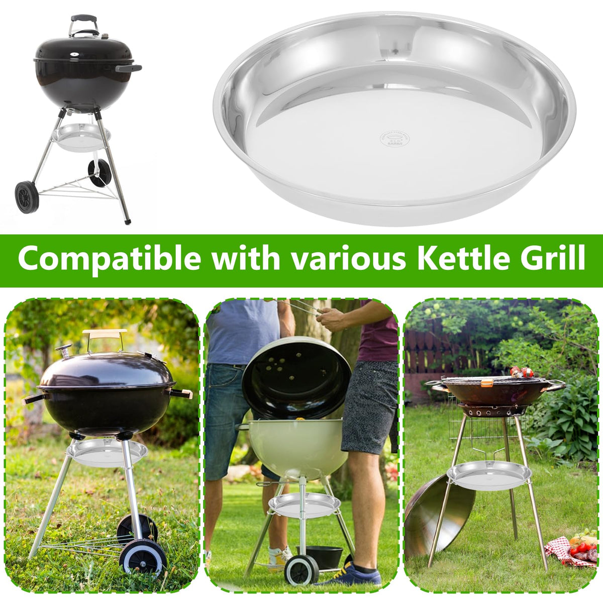 13.4" Diameter Ash Catcher Pan for Charcoal Grill S511
