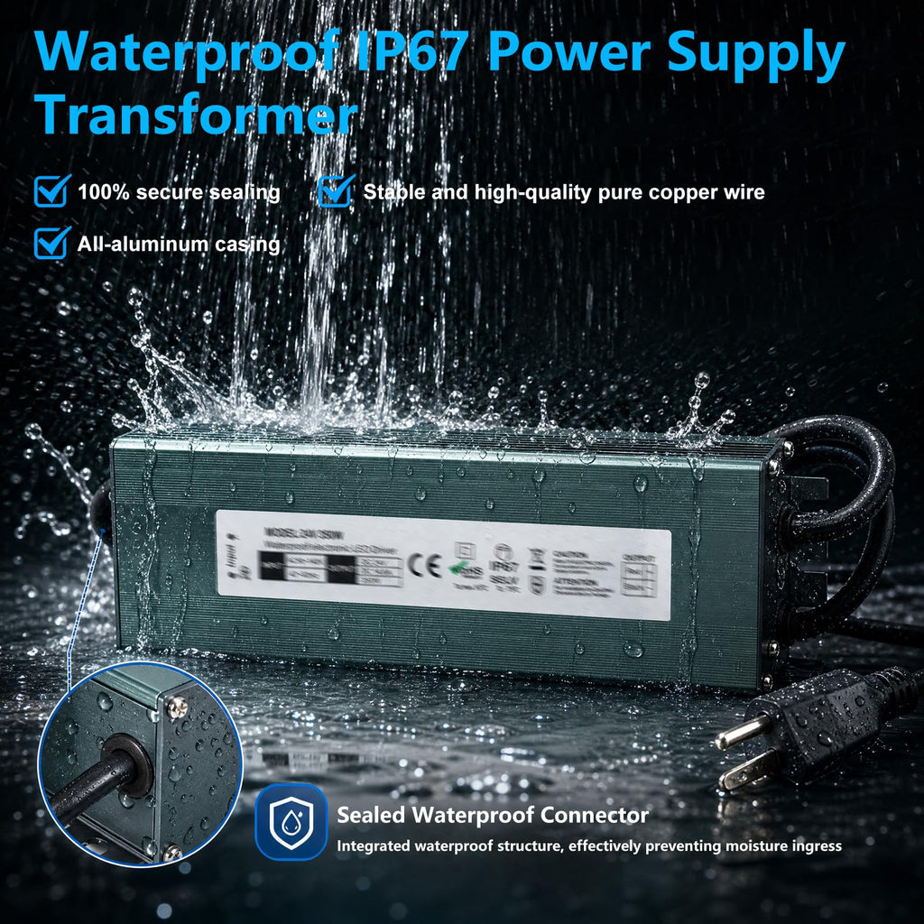 2 Pack 12V 200W Waterproof IP67 LED Driver S6009