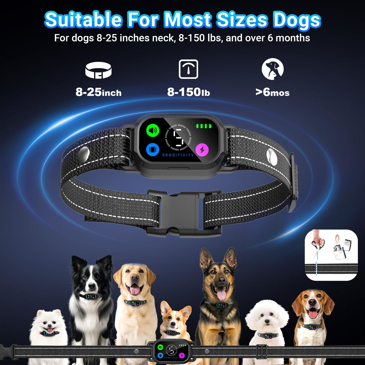 Dog Bark Collar with Remote Control, 2-in-1 Automatic & Manual Training Collar J398