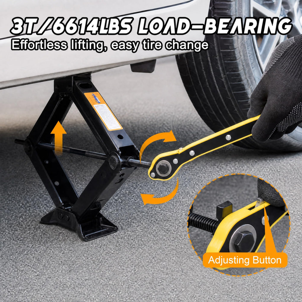 3 Ton Scissor Car Jack Kit with Wrench G9414