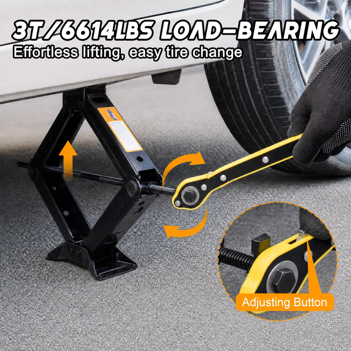 3 Ton Scissor Car Jack Kit with Wrench G9414