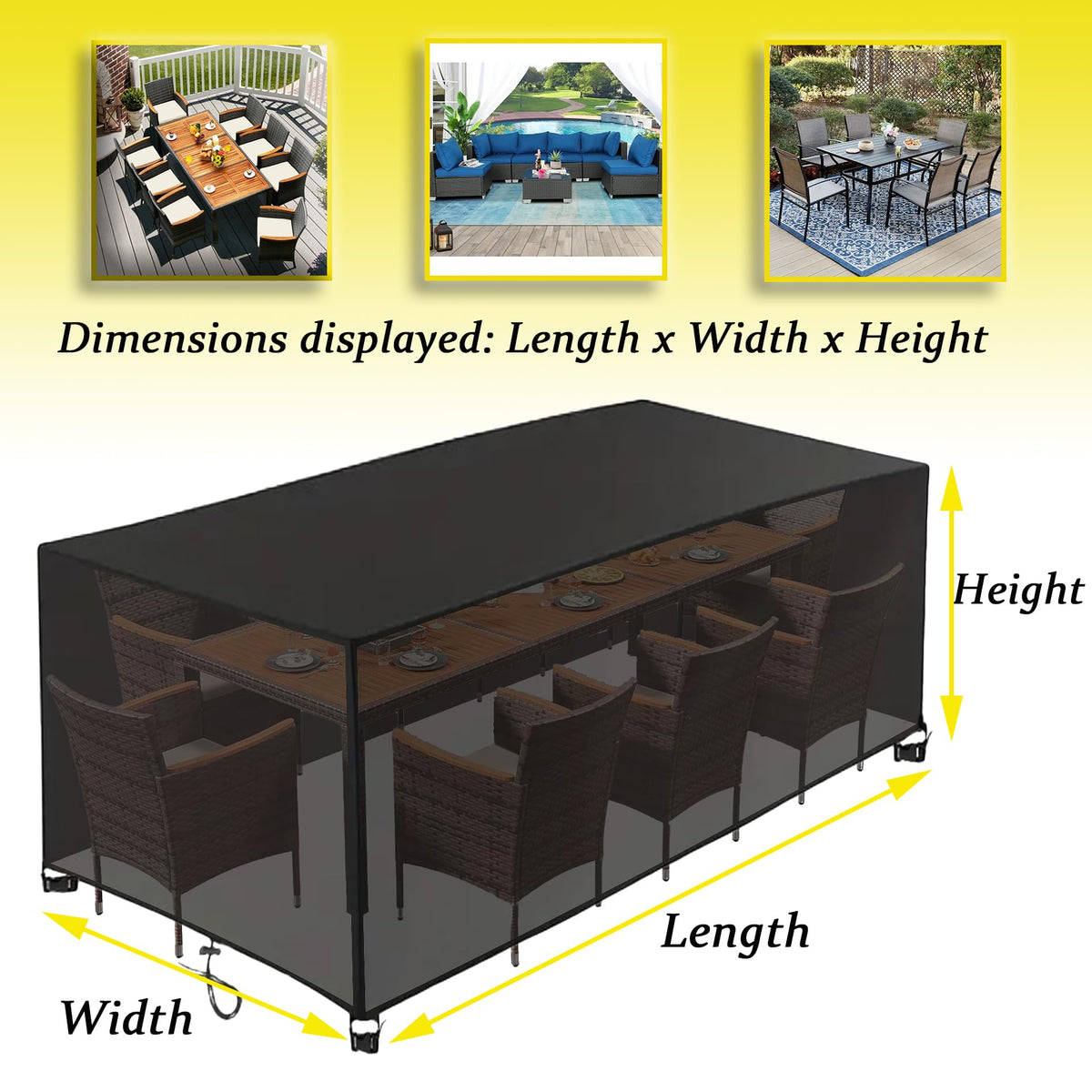 Waterproof 420D Oxford Patio Furniture Cover P845