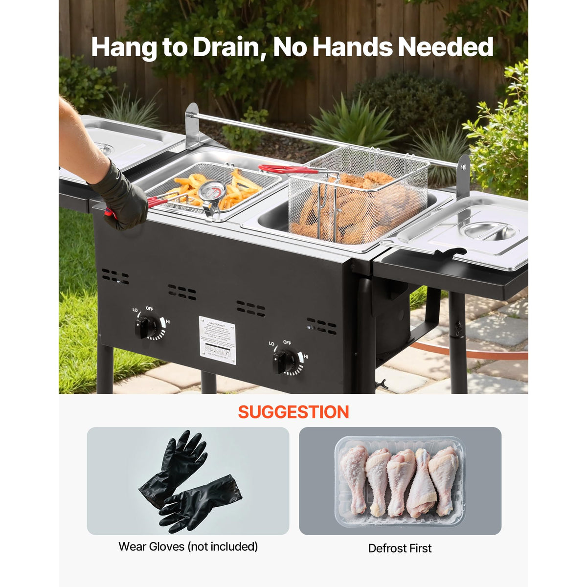 16 Qt Stainless Steel Double Burner Propane Fryer C94248