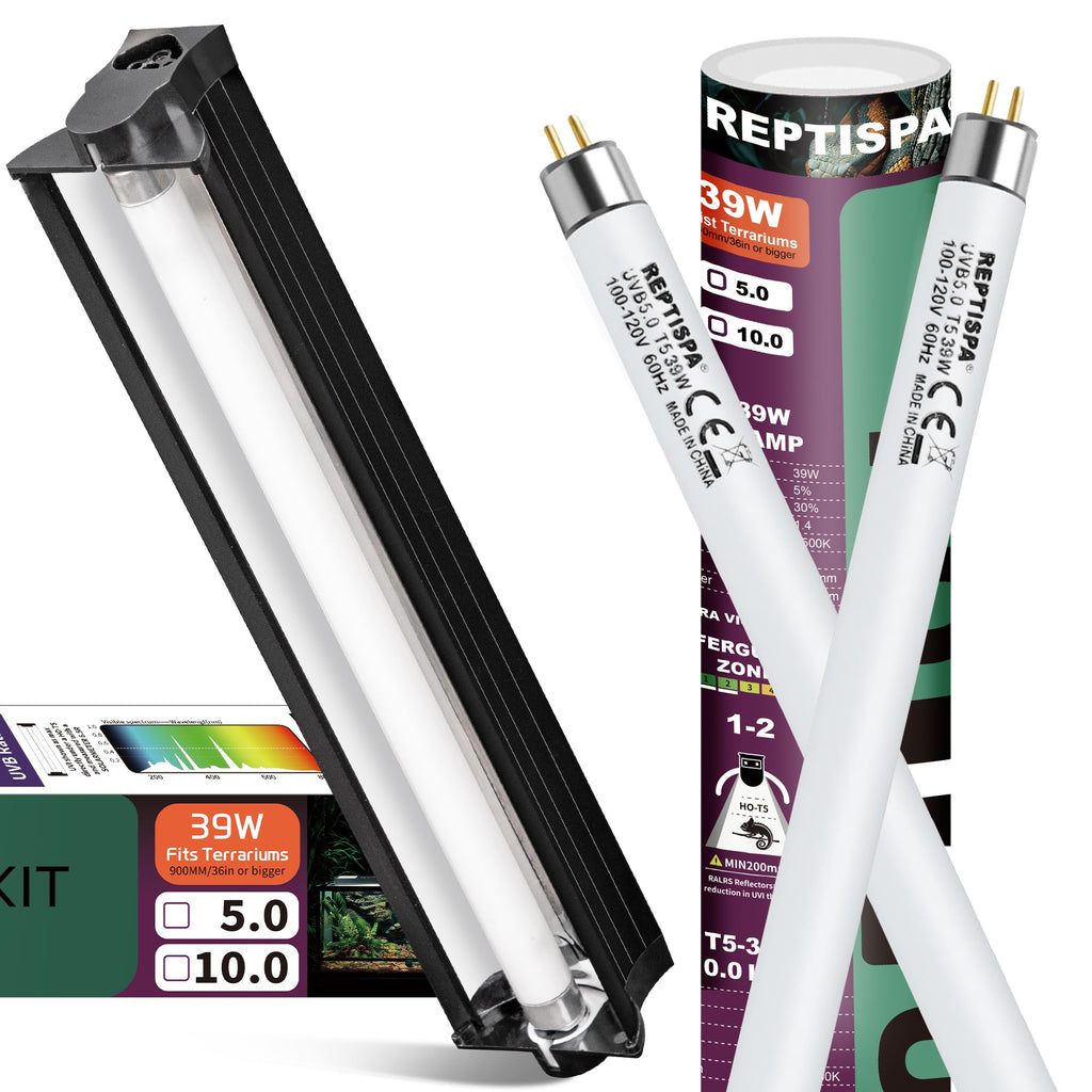 39W T5 HO UVB Fluorescent Reptile Light Combo Kit M798