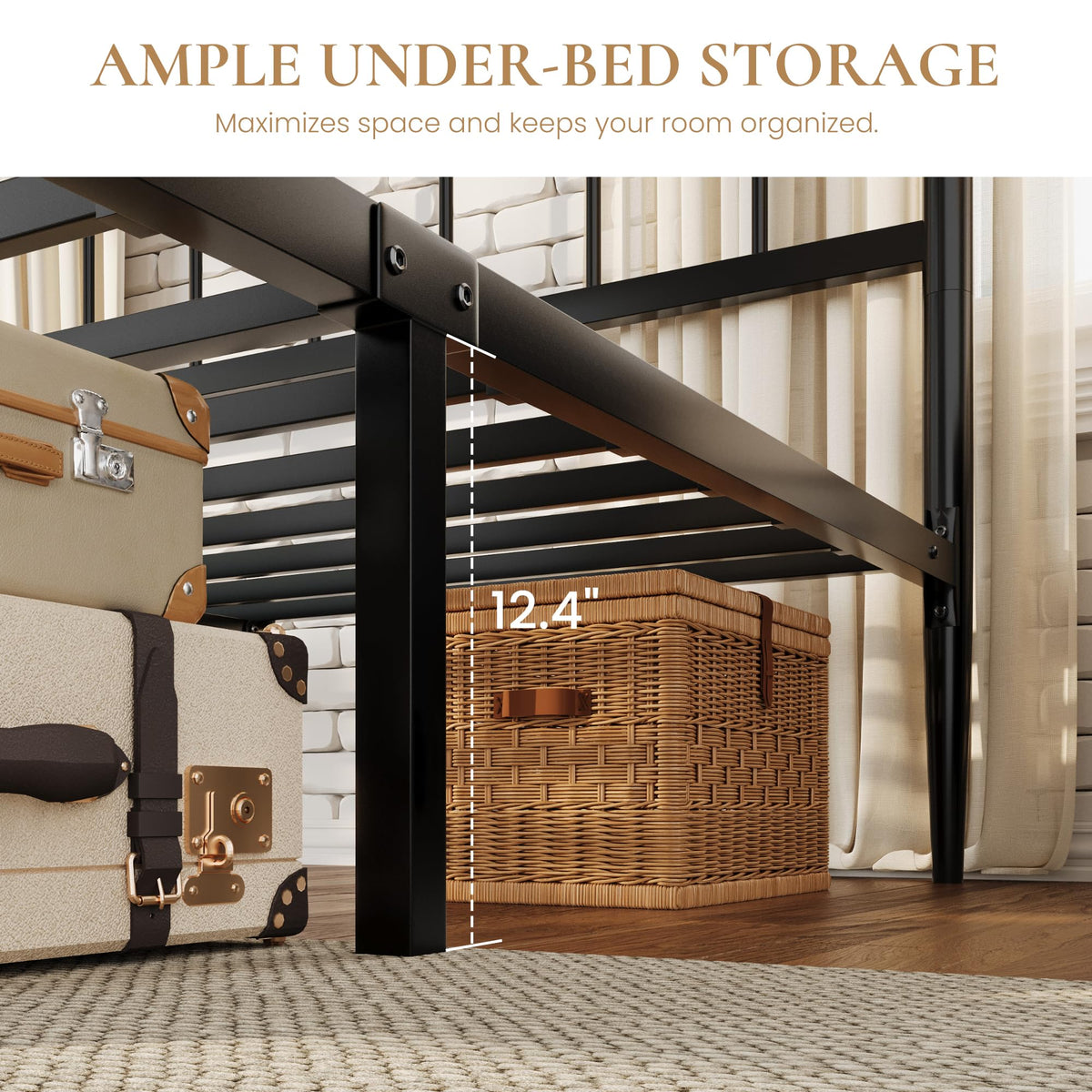 Full Size Black Metal Platform Bed Frame B99743