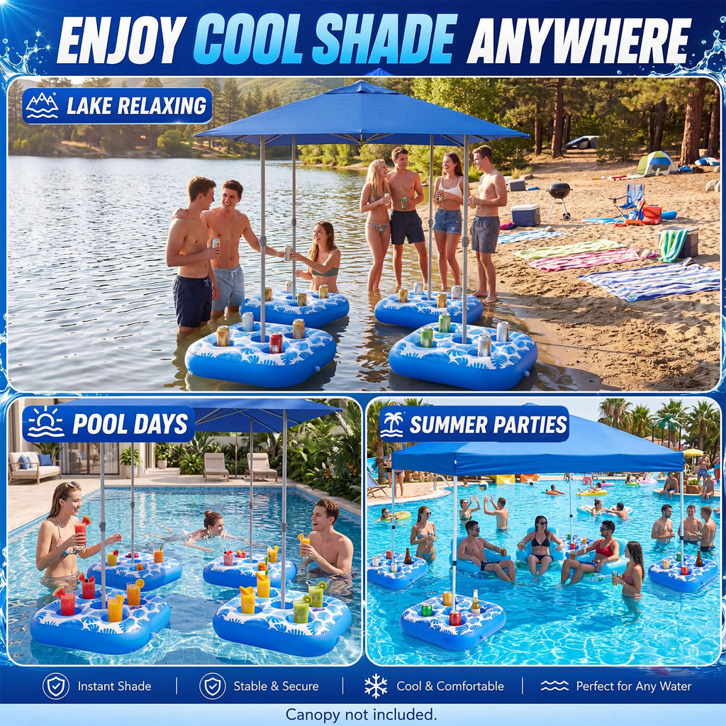 4 Inflatable Base Floats with Cup Holders M44729